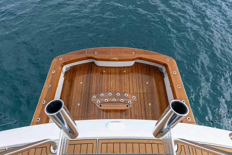 Pipe Dream Yacht Photos Pics 2022 Viking 68 Enclosed Bridge- PIPE DREAM- Mezzanine View to Cockpit