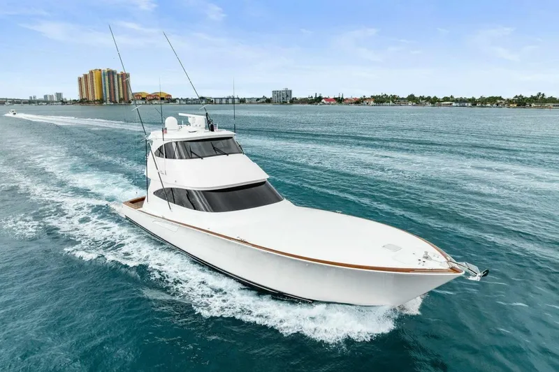 Pipe Dream Yacht Photos Pics 2022 Viking 68 Enclosed Bridge- PIPE DREAM- Profile