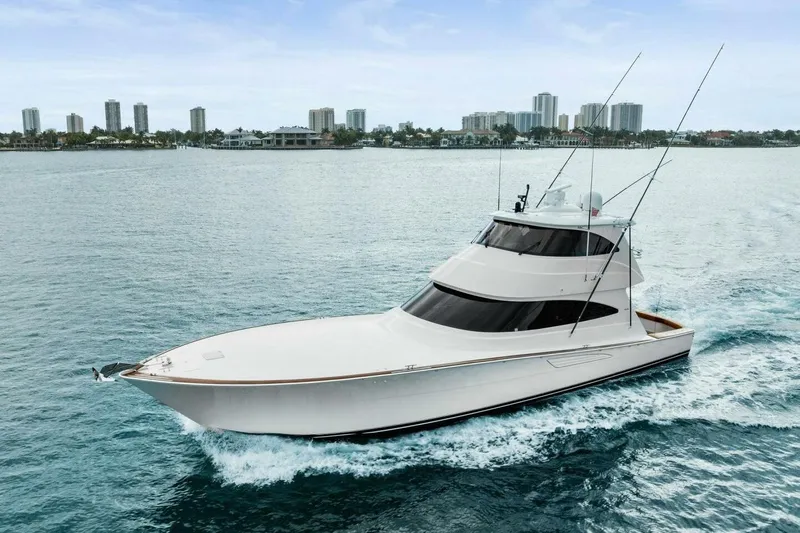 Pipe Dream Yacht Photos Pics 2022 Viking 68 Enclosed Bridge- PIPE DREAM- Profile