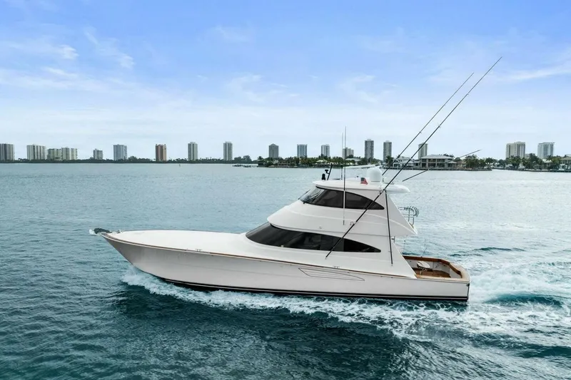 Pipe Dream Yacht Photos Pics 2022 Viking 68 Enclosed Bridge- PIPE DREAM- Profile