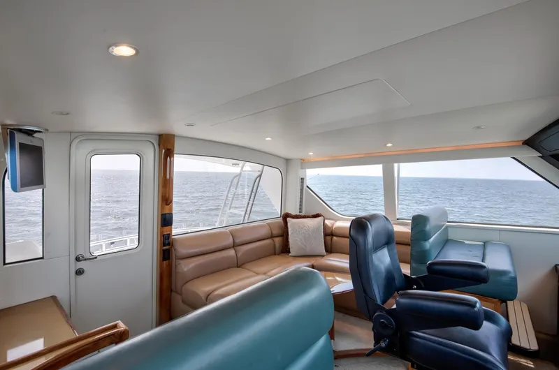 Good To Go Yacht Photos Pics Luxurious interior of 2002 Viking 61 yacht with ocean view.