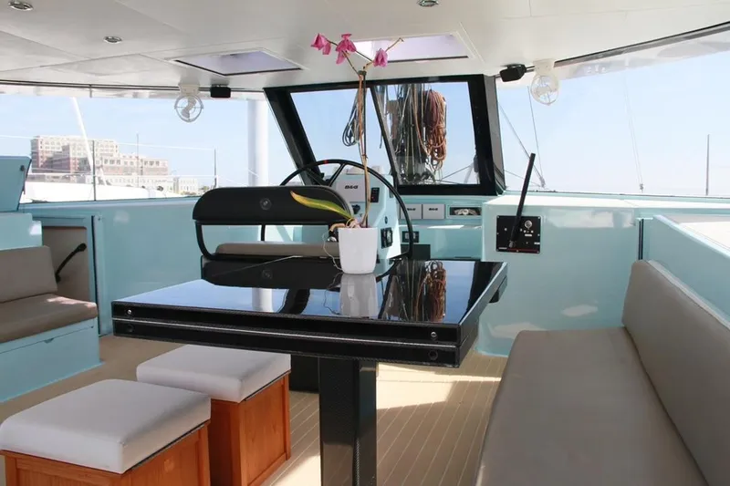 Starship Yacht Photos Pics Luxurious 2017 Gunboat 55 yacht interior with sleek design and modern amenities.