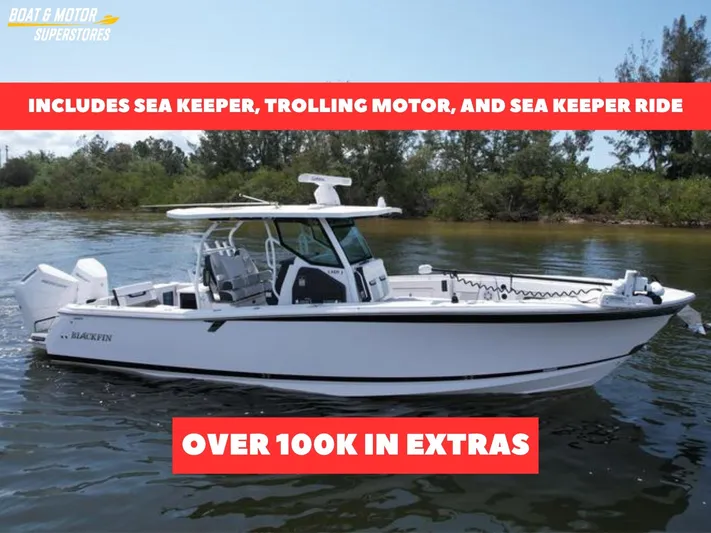  Yacht Photos Pics 2024 Blackfin 332 CC boat with Sea Keeper, trolling motor, and over $100K in extras.