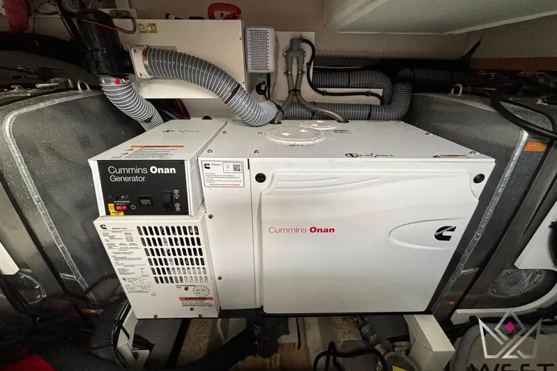 Albina Yacht Photos Pics Cummins Onan generator in 2018 Prestige 520 yacht engine room.