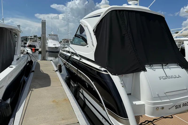 Another Six Pack Yacht Photos Pics 2016 Formula 37 Performance Cruiser docked at marina under clear skies.