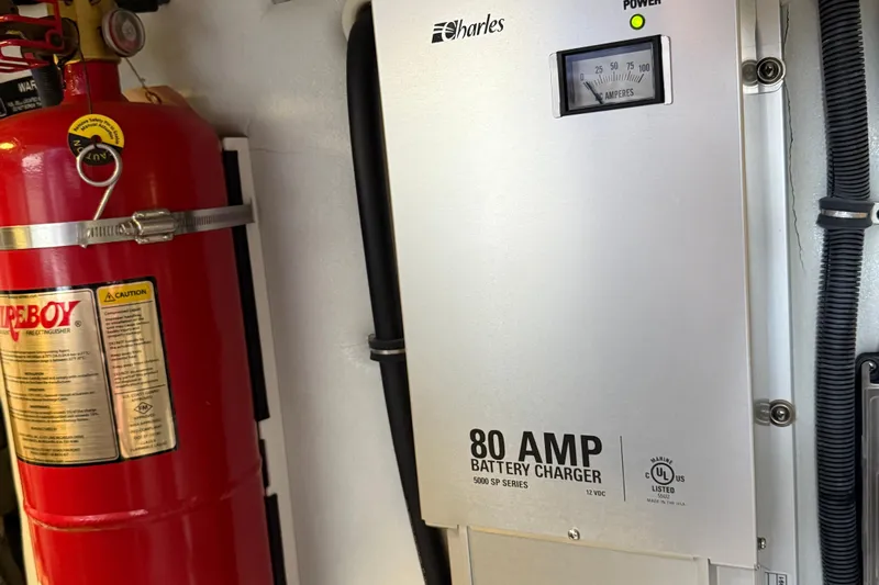 Another Six Pack Yacht Photos Pics Fire extinguisher and 80 AMP battery charger in 2016 Formula 37 Performance Cruiser.