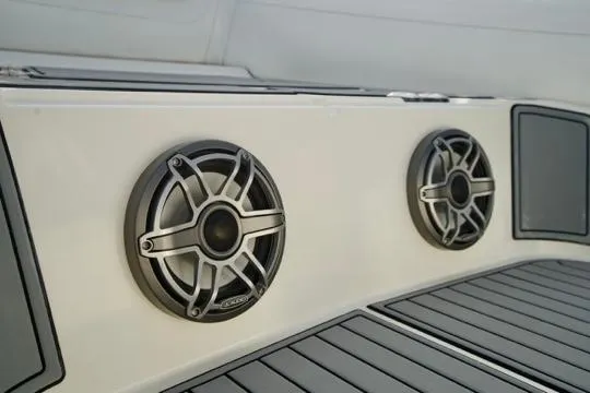  Yacht Photos Pics Speakers on 2022 Brig Eagle 10 boat, featuring sleek design and modern audio system.