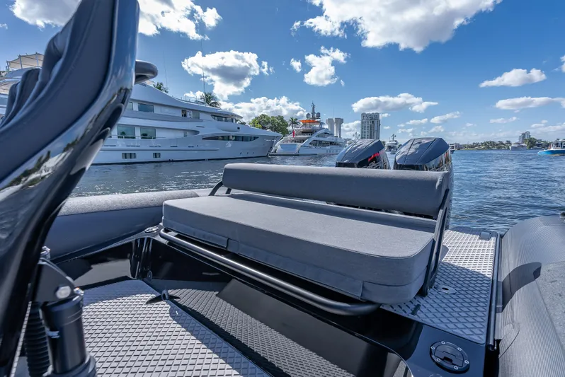  Yacht Photos Pics 2024 Goldfish X10 Scout boat with luxurious seating on a sunny day.