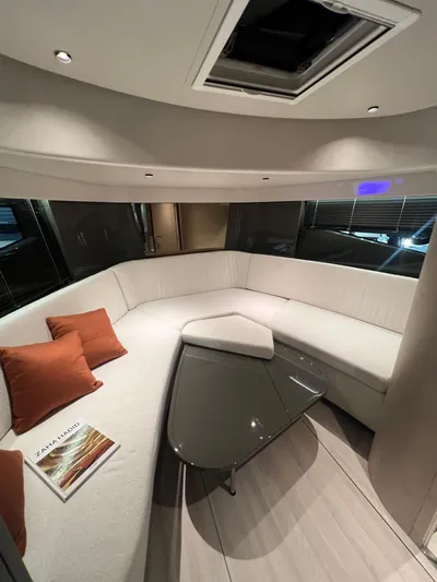  Yacht Photos Pics Luxurious interior of 2025 FIM 440 Regina yacht with modern seating and elegant decor.