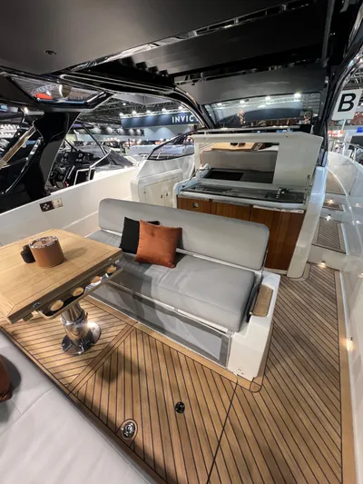  Yacht Photos Pics 2025 FIM 440 Regina yacht interior with sleek seating and modern design.