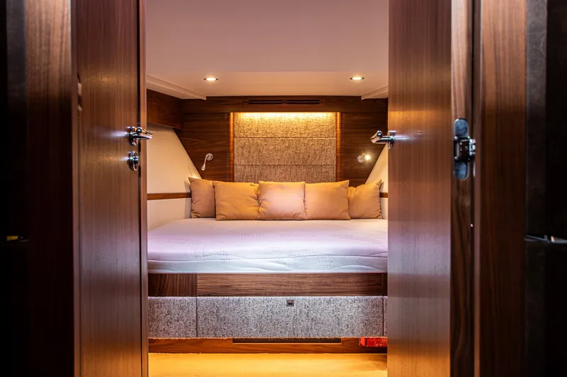  Yacht Photos Pics Luxurious cabin interior of 2021 Van der Heijden Exclusive de Luxe 1600 yacht.