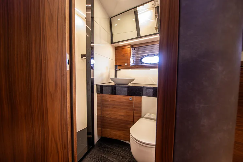  Yacht Photos Pics Luxurious bathroom interior of 2021 Van der Heijden Exclusive de Luxe 1600 yacht.