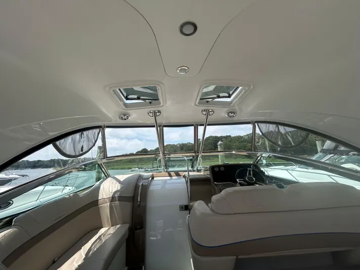  Yacht Photos Pics Interior of 2021 Formula 34 Performance Cruiser with modern helm and seating.