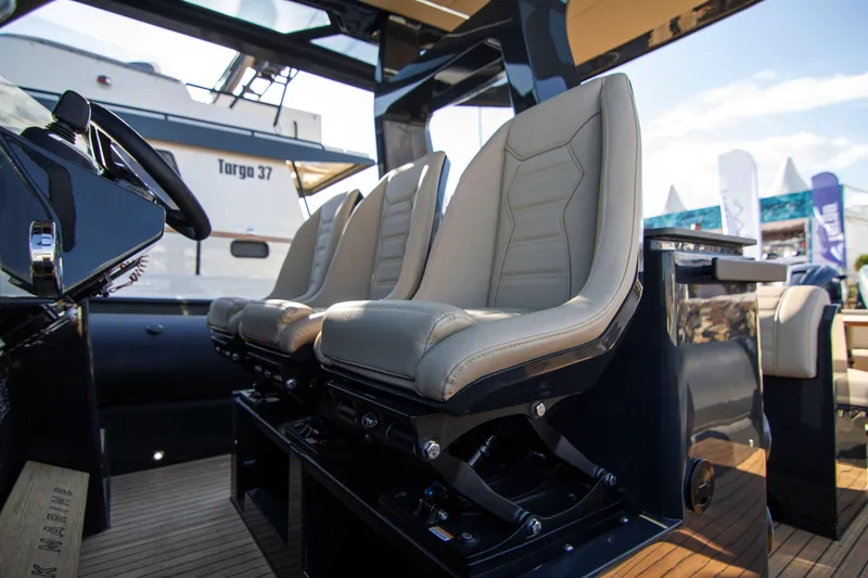 Rock Marine Rm 40 Yacht Photos Pics Luxurious interior seating of 2026 Rock Marine RM 40 yacht, showcasing modern design.