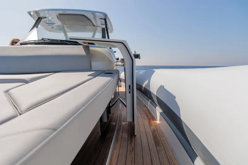 Rock Marine Rm 40 Yacht Photos Pics 2026 Rock Marine RM 40 luxury boat with sleek design and wooden deck.