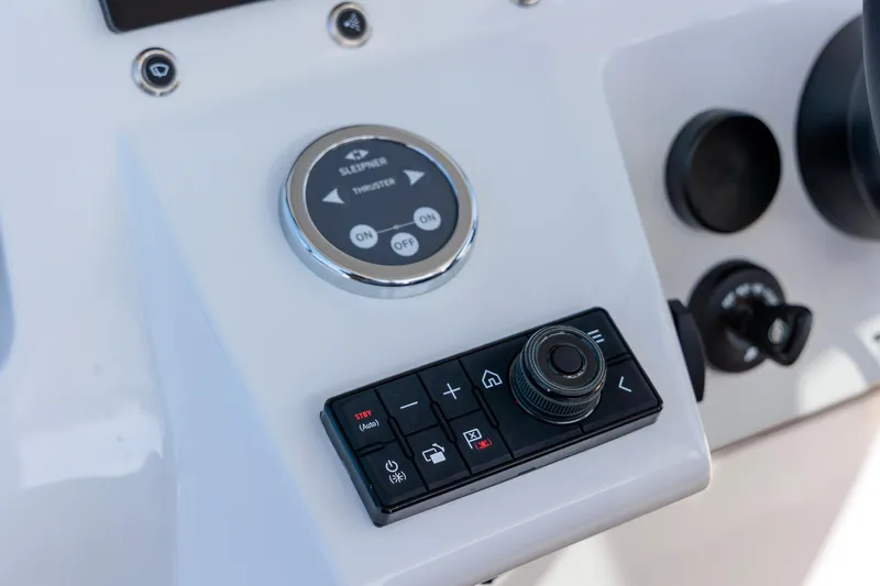 Rock Marine Rm 40 Yacht Photos Pics Control panel of 2026 Rock Marine RM 40 boat with navigation buttons.