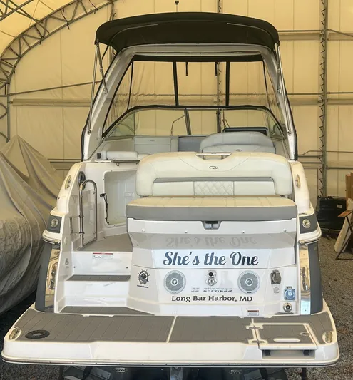  Yacht Photos Pics 2021 Regal 2800 Express boat in storage, named "She's the One," Long Bar Harbor, MD.