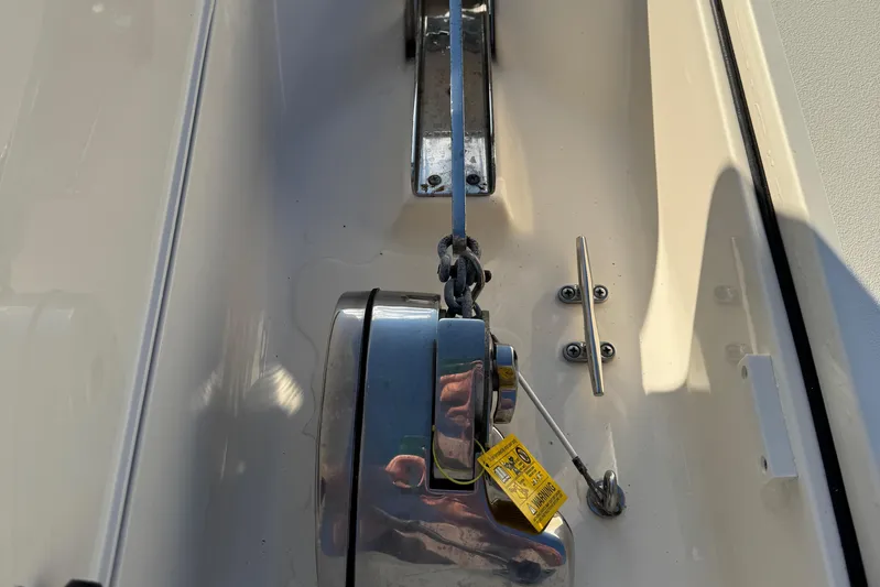  Yacht Photos Pics Anchor winch system on 2018 Scout 300 LXF boat.