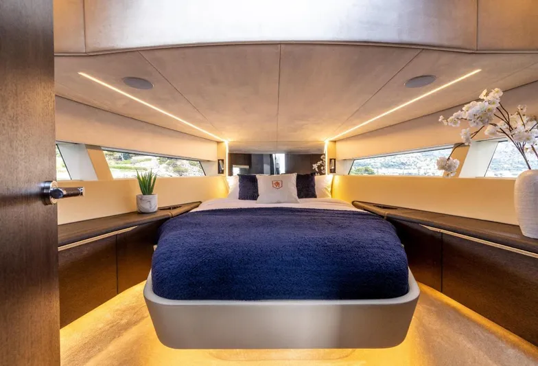  Yacht Photos Pics Luxurious interior of 2026 Bekkers Yachts Azur 45, featuring a cozy bedroom with modern design.