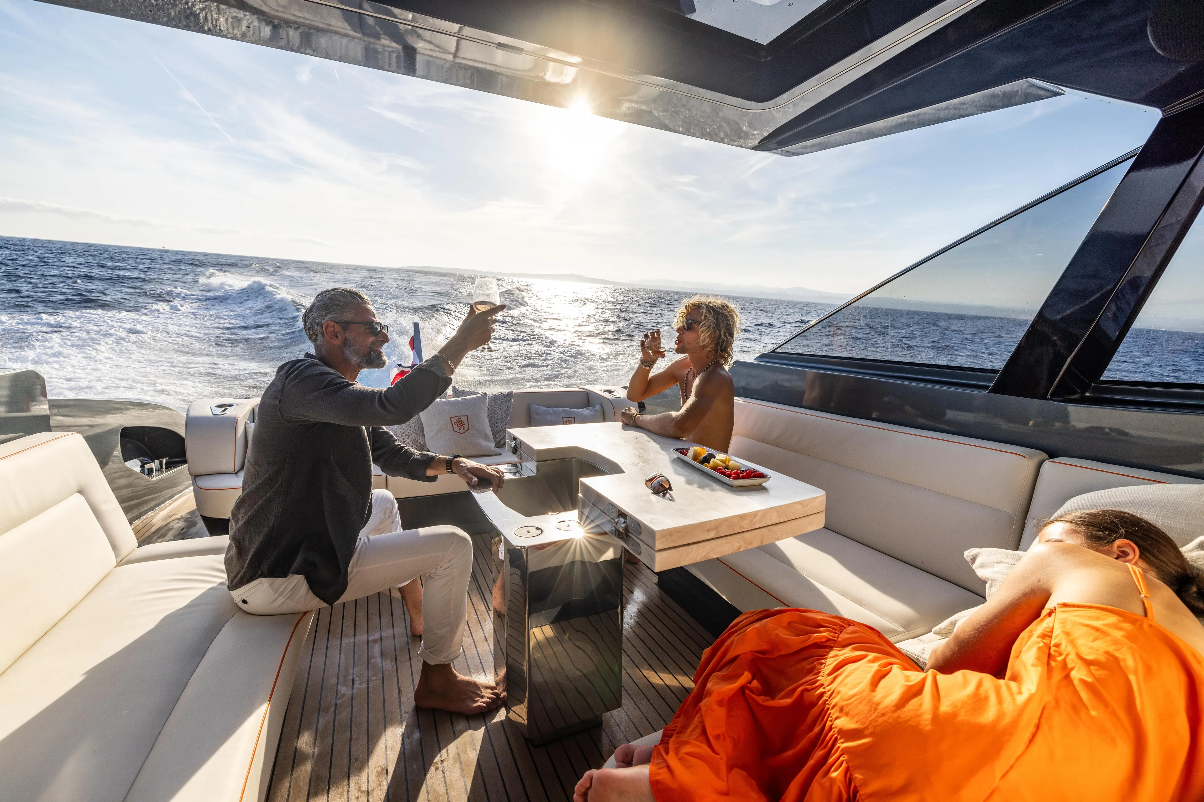  Yacht Photos Pics People enjoying a sunny day on a 2026 Bekkers Yachts Azur 45.