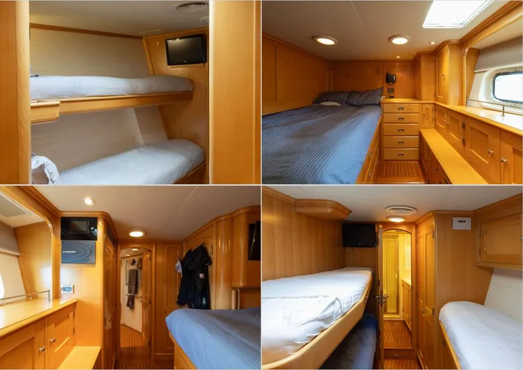 Catalina Yacht Photos Pics Luxurious 2001 Vitters Cruising Ketch interior with cozy wooden cabins and modern amenities.