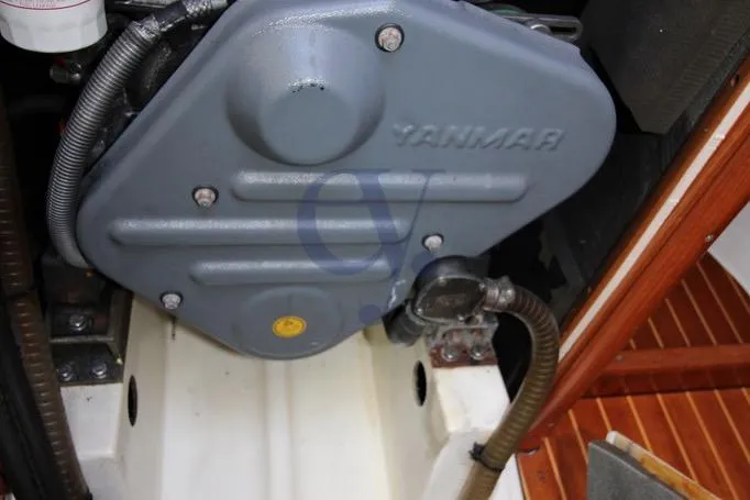  Yacht Photos Pics Engine compartment of 2004 Jeanneau Sun Odyssey 40.3 sailboat with Yanmar engine.