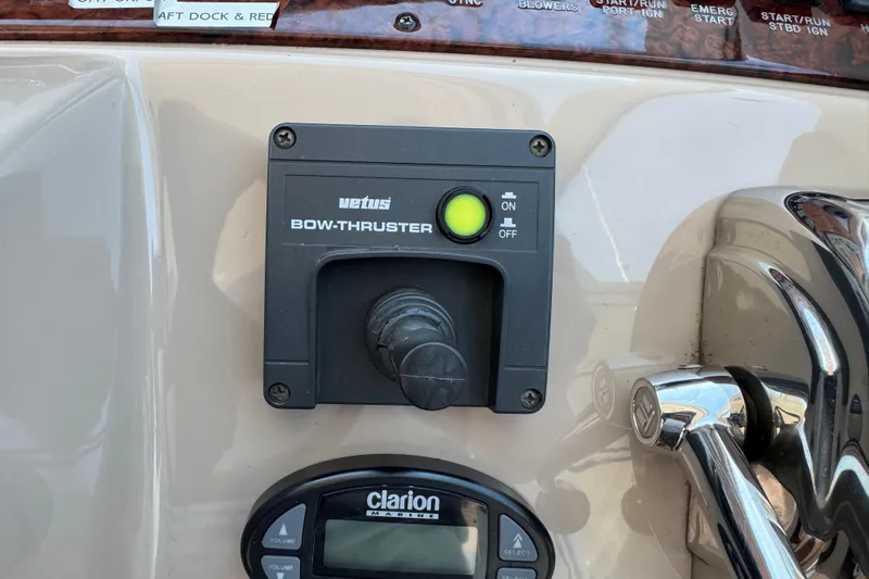  Yacht Photos Pics Control panel of 2004 Sea Ray 390 Motor Yacht with Vetus bow thruster and Clarion marine system.