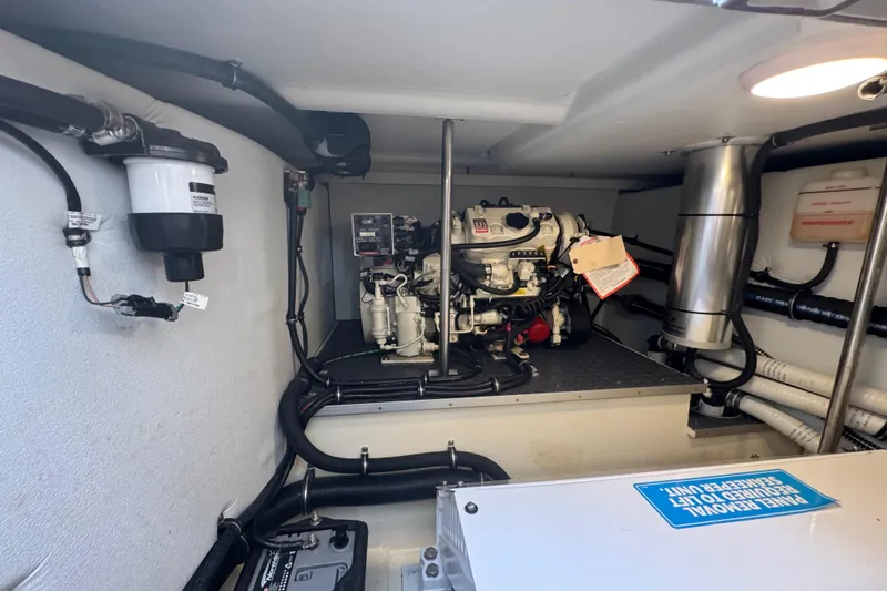 Millennium Falcon Yacht Photos Pics Engine room of 2023 Formula 400 Super Sport Crossover, showcasing mechanical components and systems.