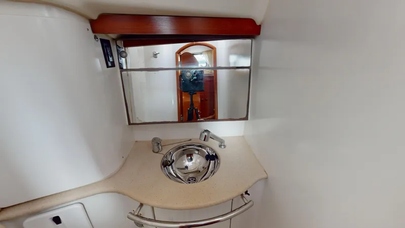 Cadence Yacht Photos Pics Bathroom sink area in 2008 Jeanneau Sun Odyssey 54 DS yacht.
