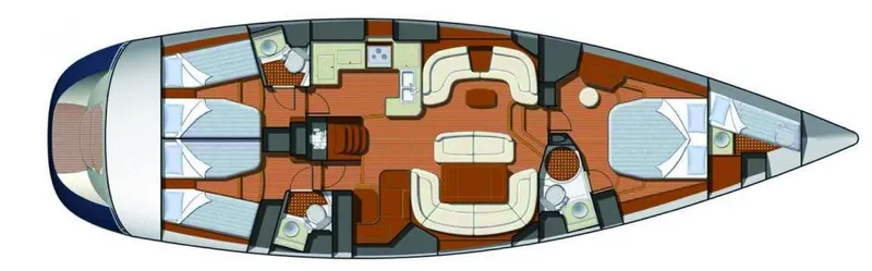 Cadence Yacht Photos Pics Jeanneau Sun Odyssey 54 DS layout