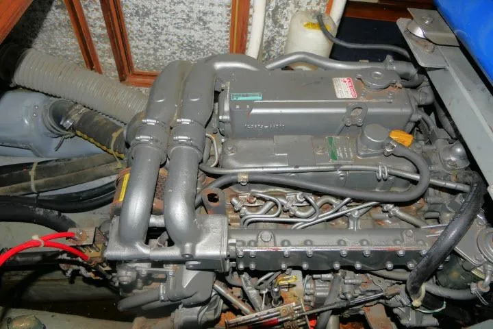 Sun Bird Yacht Photos Pics Engine of 2002 Tayana 460 Vancouver Pilothouse yacht, showcasing mechanical components.