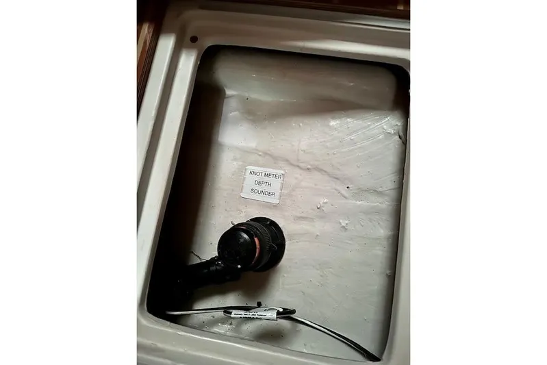  Yacht Photos Pics Knot meter and depth sounder in 2015 Catalina 315 boat compartment.