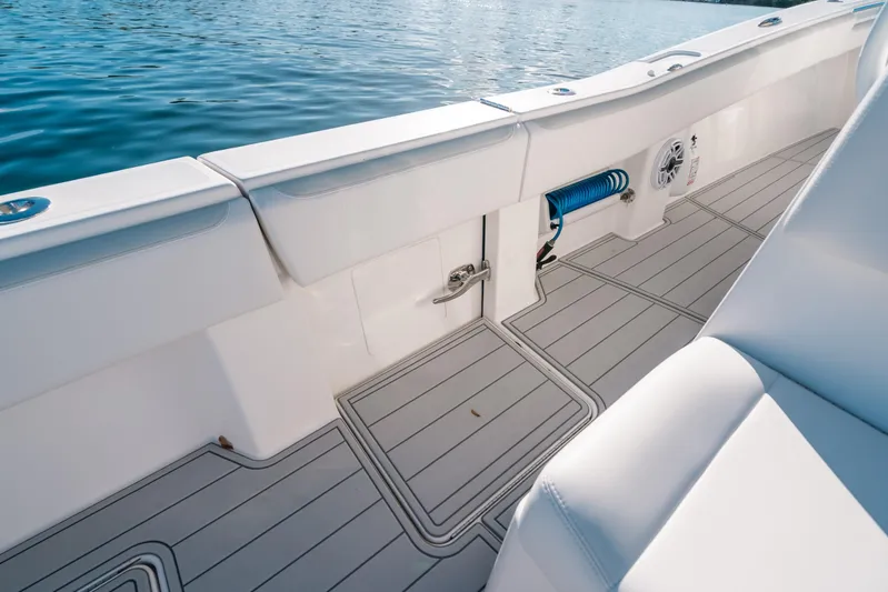  Yacht Photos Pics 2016 Invincible 42 Open Fisherman boat interior with sleek deck and seating.