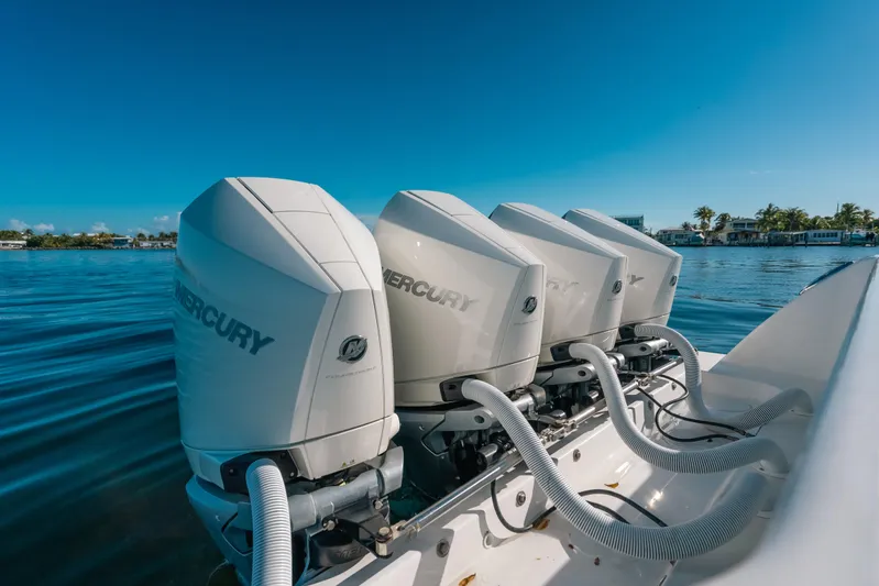 Yacht Photos Pics Four Mercury outboard engines on a 2016 Invincible 42 Open Fisherman boat.