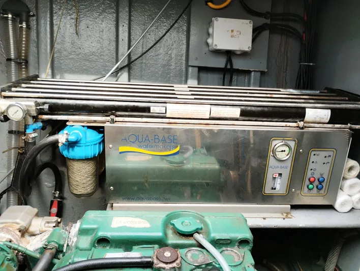  Yacht Photos Pics Aqua Base watermaker system in a 2004 Lagoon 570 yacht engine room.