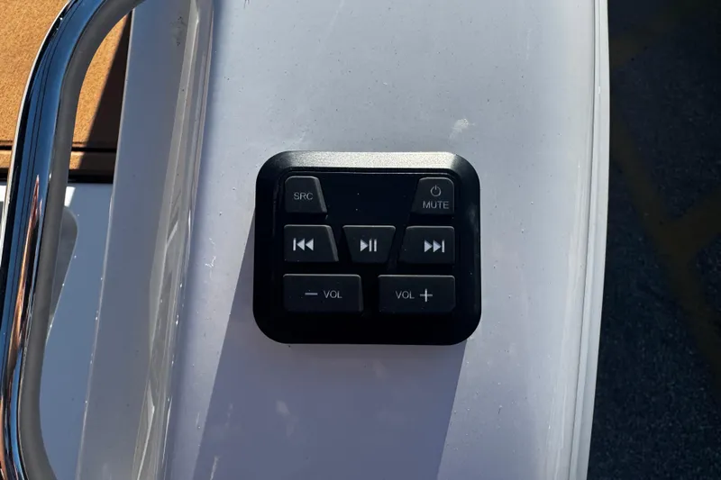  Yacht Photos Pics Audio control panel on 2026 Sea Pro 245FLX Sandbar boat dashboard.