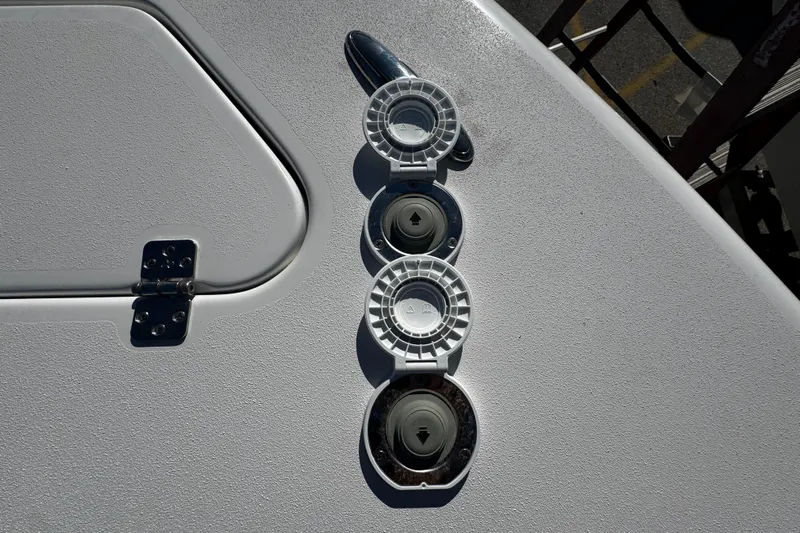  Yacht Photos Pics 2026 Sea Pro 245FLX Sandbar boat deck with hatch and fittings.