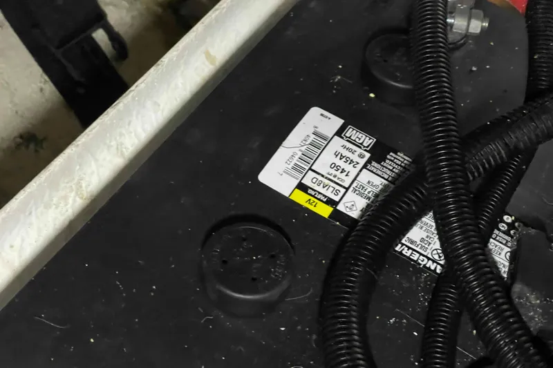 Free Ride Yacht Photos Pics Battery with cables on a 2002 President Trawler boat.