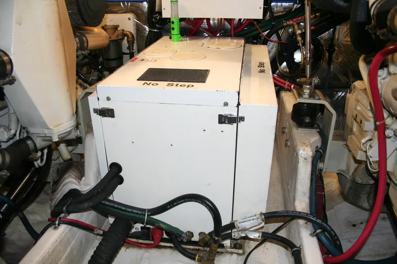  Yacht Photos Pics Engine room of 2001 Tiara Yachts 4000 Express, featuring machinery and wiring.