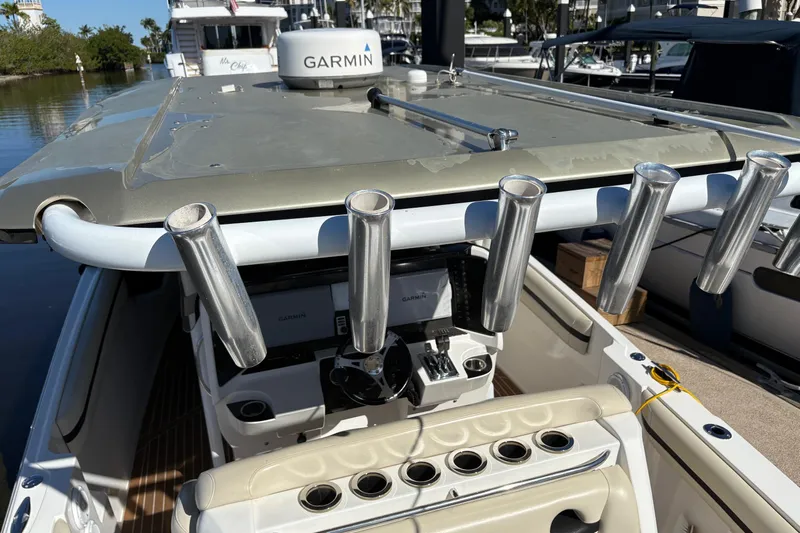  Yacht Photos Pics 2012 Nor-Tech 340 Sport Center Console boat with Garmin equipment and rod holders.