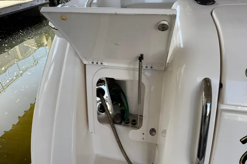  Yacht Photos Pics 2011 Tiara Yachts 4500 Sovran water hookup compartment, open and accessible.