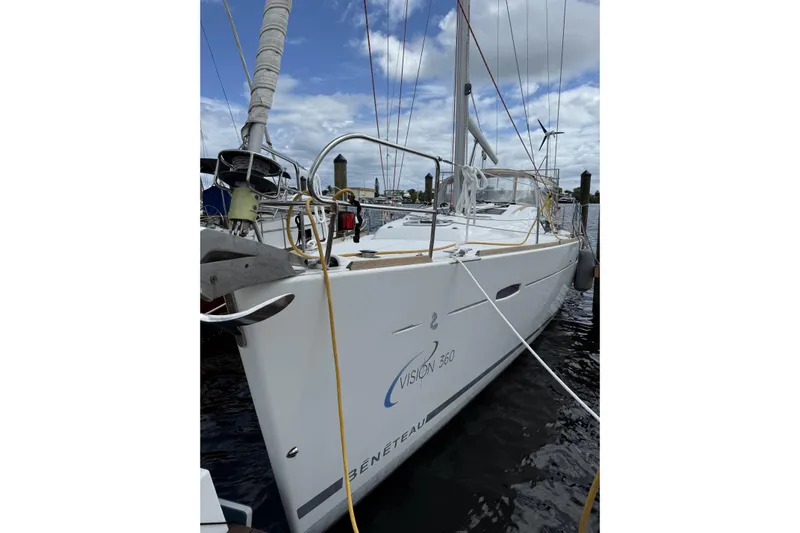 Vision 360 Yacht Photos Pics Sailboat Beneteau First 435, 2012 model, docked with clear skies and water view.