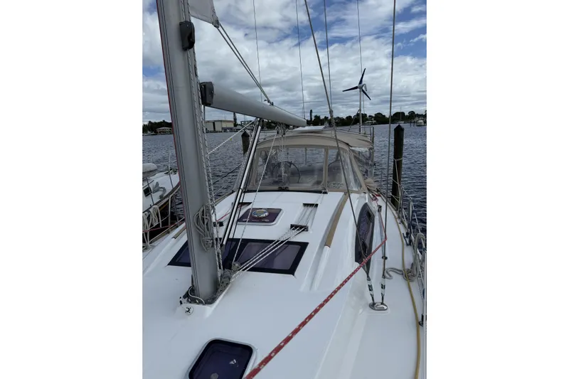 Vision 360 Yacht Photos Pics Sailing yacht Beneteau First 435, 2012 model, docked with visible deck and mast.
