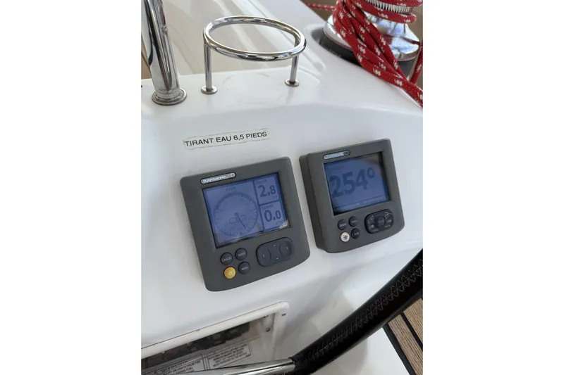 Vision 360 Yacht Photos Pics Beneteau First 435 yacht cockpit with navigation instruments, 2012 model.