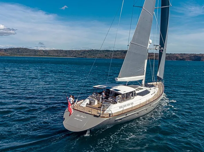 My Star Yacht Photos Pics Luxurious 1994 Alloy Yachts Sloop sailing on open blue waters.