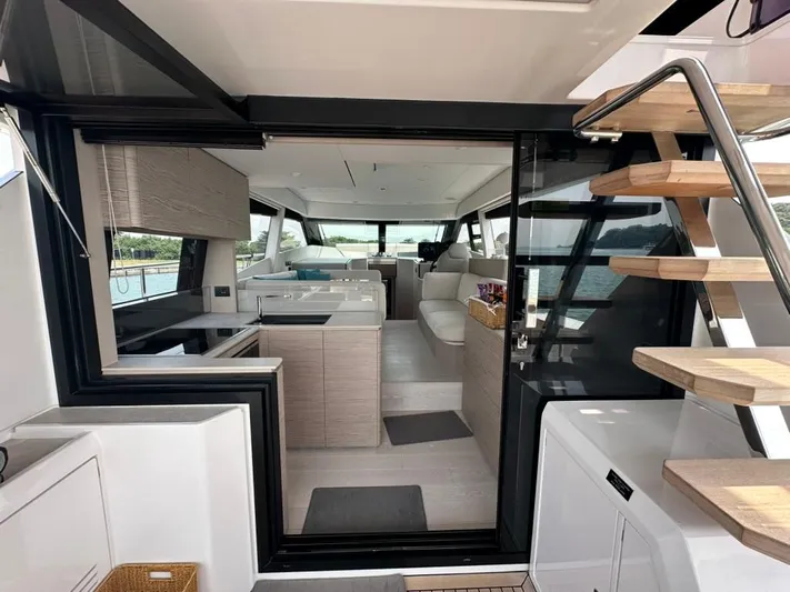  Yacht Photos Pics Luxurious interior of 2023 Ferretti Yachts 500, featuring modern design and spacious layout.