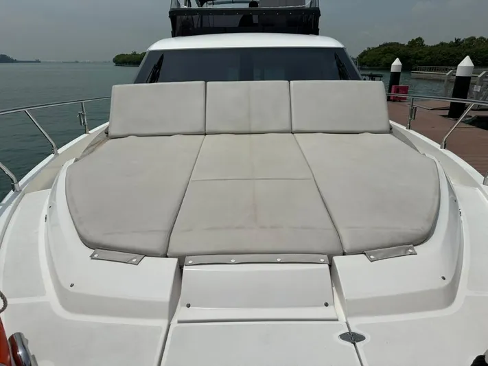  Yacht Photos Pics 2023 Ferretti Yachts 500 with spacious sunbathing area on deck.