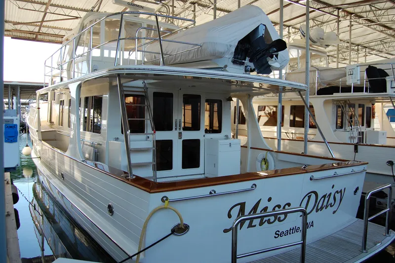 Miss Daisy Yacht Photos Pics Luxury 2005 Fleming yacht "Miss Daisy" docked in Seattle marina.