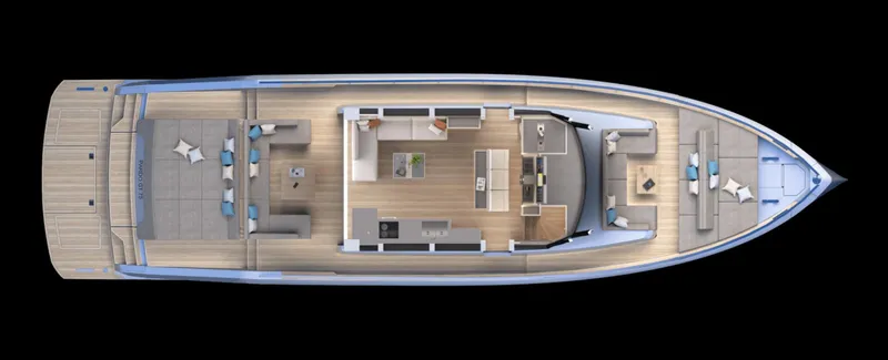  Yacht Photos Pics Top view of 2026 Pardo Yachts GT75 luxury yacht interior layout.