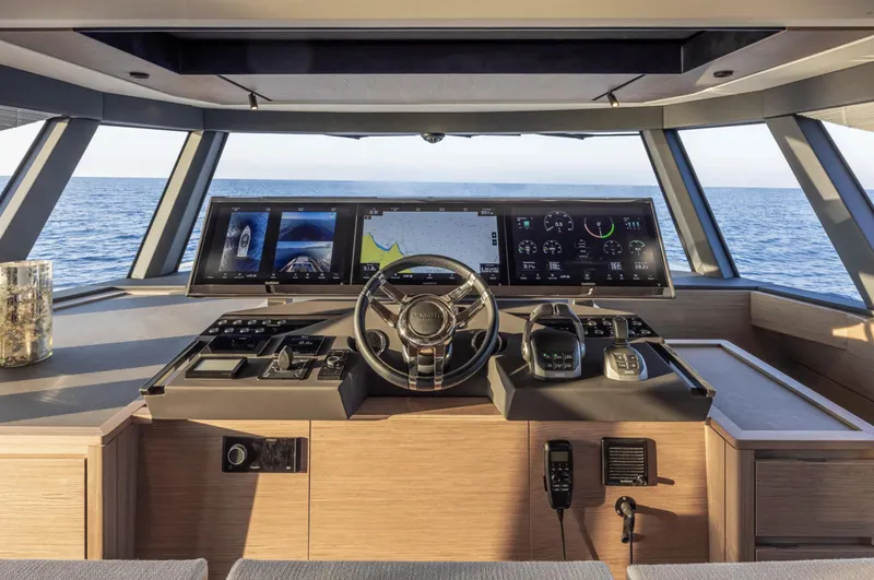  Yacht Photos Pics Helm of 2026 Pardo Yachts GT75, featuring advanced navigation and control systems.
